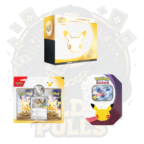 Pokémon 30th Anniversary – Pack ETB + Lata Grande + Blíster 2 Sobres Español