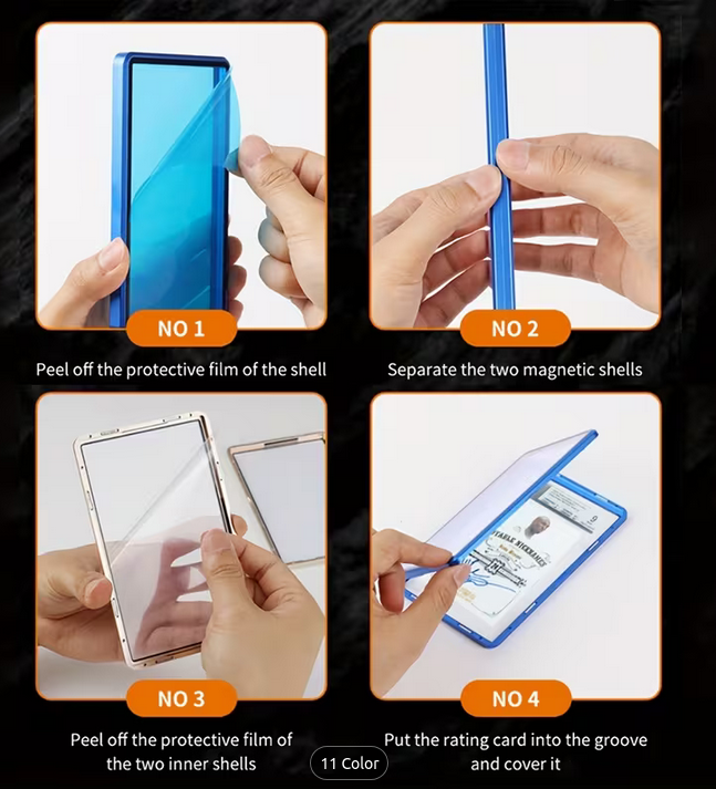 PSA&CGC Tarjeta de Clasificación Protectora | Marco de Aleación de Aluminio con Artesanía de Degradado de Color de Oxidación + Vidrio Templado de Aluminio Alto, Soporte Magnético Transparente Resistente a Arañazos para Tarjetas